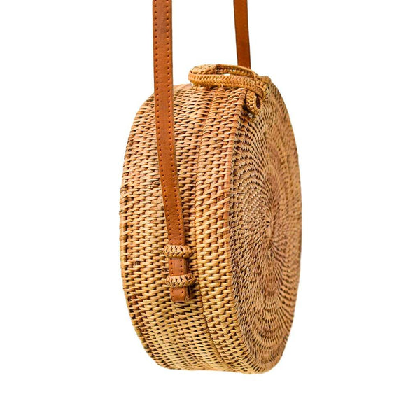 Woven Round Straw Bags Women Summer Rattan Bag Handmade Woven