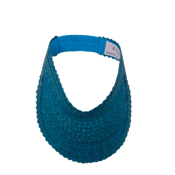 STRAW SUN VISOR - AQUA