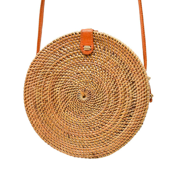 Circle rattan outlet purse